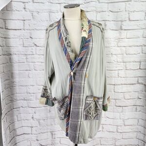 Vintage Kimono Jacket 1X? Cocoon Patchwork Boho Hippie Ren Faire Fairy Folk